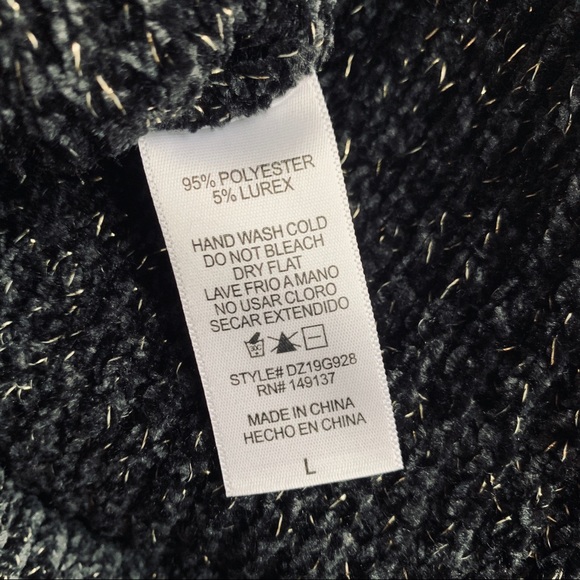 ♦️BLACK LUREX CHENILLE ROUND NECK SWEATER - Picture 7 of 7